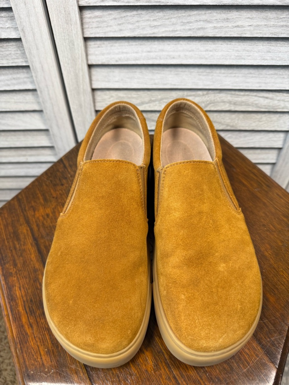 Birkenstock Women's Slip-On Suede Loafers in Cognac Brown